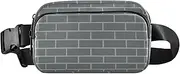 [Amooorous] Gray Tile Texture Stylish Waist Bag Fanny Pack for Men Women Mini Cross Body Bag Belt Pack with Adjustable Strap for Workout Running Hiking, Gray Tile Texture, 1 size