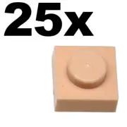 NEW LEGO - PLATES - 1 x 1 - Nougat Light plate x 25 - 1x1