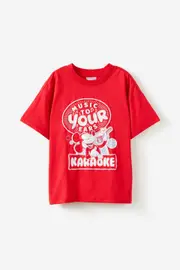 [Cotton On Kids] Cotton On Kids - Mickey Mouse Drop Shoulder Short Sleeve Tee - Lcn dis mickey music to your ears/varsity red 7 LCN DIS MICKEY MUSIC TO YOUR EARS/VARSITY RED