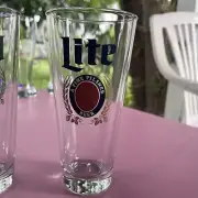 Miller Lite Libby Bar Glass 16oz New Heavy Barware Beer Glass