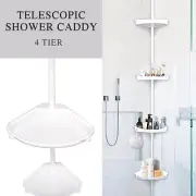 4 Tier Shower Caddy Organizer Shelf Corner Rustproof Plastic Shower Rack Stands