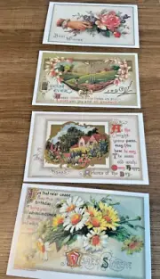 Vintage Unused Greeting Cards Lot of 4 Get Well Best Wishes Readers Digest