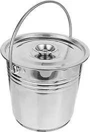Fireplace Ash Bucket Bin with Handle Rustproof Ash Container for Outdoor Indoor Use for BBQ Charcoal Grills Fire Pits and Stoves