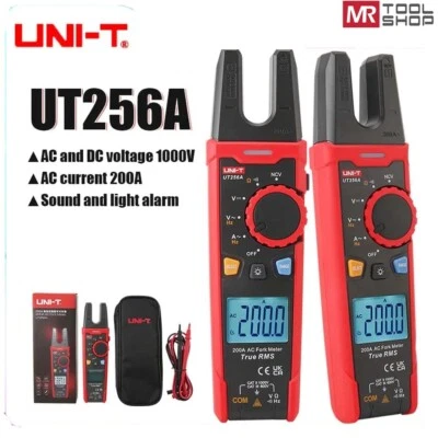 UNI-T UT256A 200A Digital Fork Multimeter Auto True RMS AC DC Clamp NCV Tester