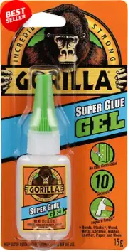 Super Glue Gel Fast-Setting Thicker Formula Anti-Clog Cap Clear15g Cyanoacrylate