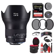 Zeiss Milvus 18mm f/2.8 ZF.2 Lens for Nikon F (2096-516) + Deluxe Kit
