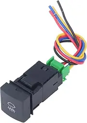 ANKROYU Fog Lamp Switch, TS 10 Front Fog Lamp Switch, IP67 Protection Wired Car Light Push Button Switch, Front Fog Light Switch Button for Fog Lights, LED Light Bar