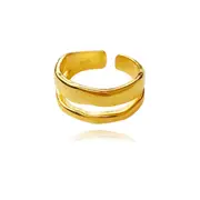 Culturesse Elanor Sterling Silver Adjustable Fashion Open Ring 18K Gold Plating