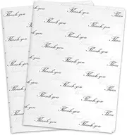 MR FIVE 100 Sheets White with Black Thank You Tissue Paper Bulk,20'' x 14'',Black for Packaging and Gift Bags,Black Small Business