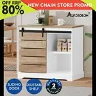 ALFORDSON Buffet Sideboard Cabinet Storage Cupboard Sliding Door Pantry White
