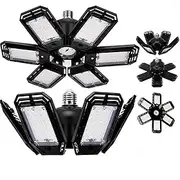LED Garage Lights Bulb 6500K Led Shop Light Deformable Panels Basement Light Garage Ceiling Lights E26/E27 for Garage Warehouse Shop