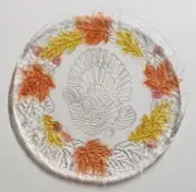 Glass Fall Folliage 14' Serving Platter