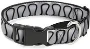 Dog Collar Martingale Joker Brilliantly Twisted Psycho 2 Poses Cards Black Grays 18 to 32 Inches 1.5 Inch Wide