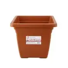 5 x TERRA COTTA 33CM Plastic Square Garden Planter Plants Flower Pot