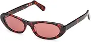 [GCDS] GD0021 Sunglasses 54S red havana 55/18/145 UNISEX, 54s Red Havana, 55-18-145