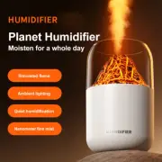 Air Humidifier Volcano Flame Light Portable Aroma Diffuser For Car Home Office