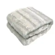 Faux Fur Luxury Animal Throw Rug Striped Cream Fur