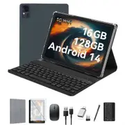 Android 13 Tablet 10.1 Inch 128GB 512GB Expandable 8+8GB RAM 21MP Camera 5G WiFi Keyboard Case Bluetooth Black