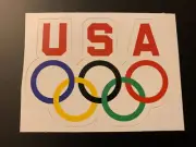 Team USA Olympic Sticker - Tokyo 2020 2021 3.7" x 2.7" Olympic Rings Logo