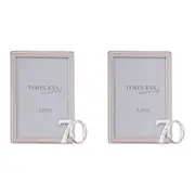 2PK Gibson Gifts Diamond 70 Photo Frame 4x6" Rectangle Silver