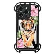 iPhone 16 Pro Ultra Bounce Case MagSafe Compatible Tiger and peonies