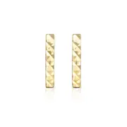 14k Yellow Gold Vertical Bar Stud Earrings