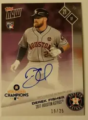 Derek Fisher Houston Astros 2017 Topps Now WS Autograph Edition RC WSC-22C 19/25