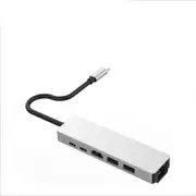 HUB Adapter 6 in 1 USB 3.0 High Speed Ports Type-C Hub Usb-C to 4K 30HZ HD Laptop Rj45 Gigabit Ethernet Network PD Hub