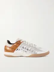 [adidas Originals] adidas Originals - + Wales Bonner Samba Millennium Paneled Croc-effect And Metallic Leather Sneakers - Silver - UK 8 UK 8 Silver