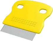 AlexVyan Hair Plastic And Metal Comb For Lice Louse And Nit Comb for Head Lice Treatment, Removes Nits (Yellow)