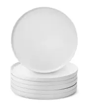 BTaT- Porcelain White Dinner Plates Set of 6 10.6 inch Salad Serving Modern R...