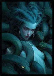 Katomula 100 MTG Card Sleeves with 100 Inner Sleeve, Textured Back Art Sleeves, Fit Standard Size Cards - Medusa