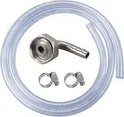 Draft Beer Line with Hexnut PVC Beer Hose 3/16" ID 7/16" OD Beer Hex Nut with 90 Tail Piece Elbow for Beer Keg Kegging Kegerator Draft Beer System By LUCKEG