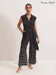 Phase Eight Black Petite Delina Geo Jumpsuit (F71521) | $298