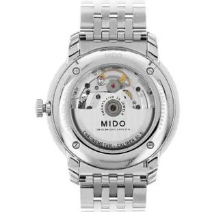 【MIDO 美度】官方授權 Baroncelli 永恆矽游絲天文台認證機械錶-銀x40mm(M0274081103100)