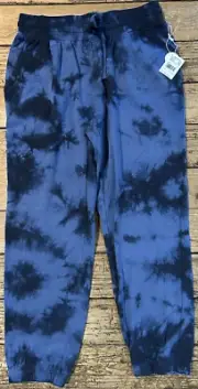 Splendid Women Sz M Blue Tye Dye Sweatpants NWT