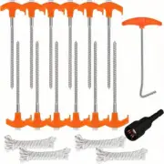 NNETM 18 pcs Heavy Duty Tent Stakes Set with Rope & Hook