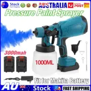 Cordless High Pressure Spray Gun Airless Paint Sprayer 1000ML With 2xBattery AU