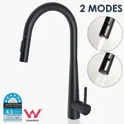 Kitchen Mixer Tap Pull Out Black Sink Laundry Faucet 2-Mode Spray Swivel Spout