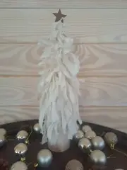 Shabby Chic Fabric Rag Christmas Trees Rustic Minimalist