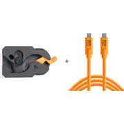 Tether Tools Tetherguard Leverlock Plate + USB-C 4.6m Orange Kit