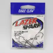 Eagle Claw L095XBLG 1/0 Lazer Sharp Worm Hooks For Soft Plastics