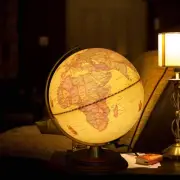 Illuminated World Globe for Adults & with Wooden Stand,Built in LED Lamp for ...