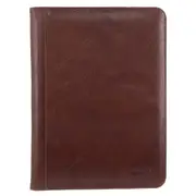 Pierre Cardin Men's Italian Leather Business Notepad Holder Case Chocolate