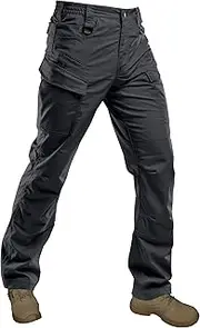 [HARD LAND] Men's Waterproof Tactical Pants Ripstop Lightweight Work Cargo Pants with Elastic Waist