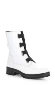 BOS&CO Women's PAUSE WHITE PATENT COMBAT BOOT SIZE EU 41 - MSRP 274.95