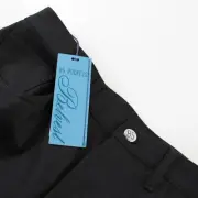 Belvest NWT 5 Pocket Jean Cut / Dress Pants Size 35 US Black 100% Wool Flannel