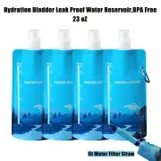 4-Pack Collapsible Water Bottles,Outdoor Canteens Water Pouches Reusable 680mL