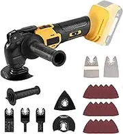 Cordless Oscillating Tool Compatible with 20V Battery, Brushless Multifunctional Oscillating Tool with 6 Speed with 23 Accessories for Cutting, Carving, Sanding and Drilling (NO Battery)