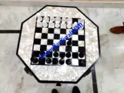 Marble chess board table/black and white marble set table/marble chess board set